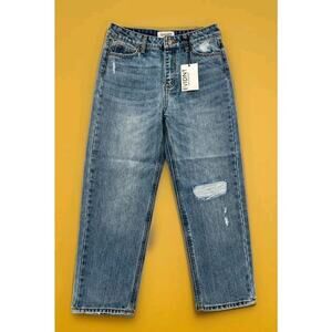 Anthropologie EVIDNT Los Angeles Malibu Girlfriend Jeans Women 26 Distressed Cr6